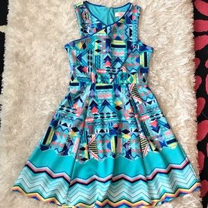 Girls Geometric Pattern Dress